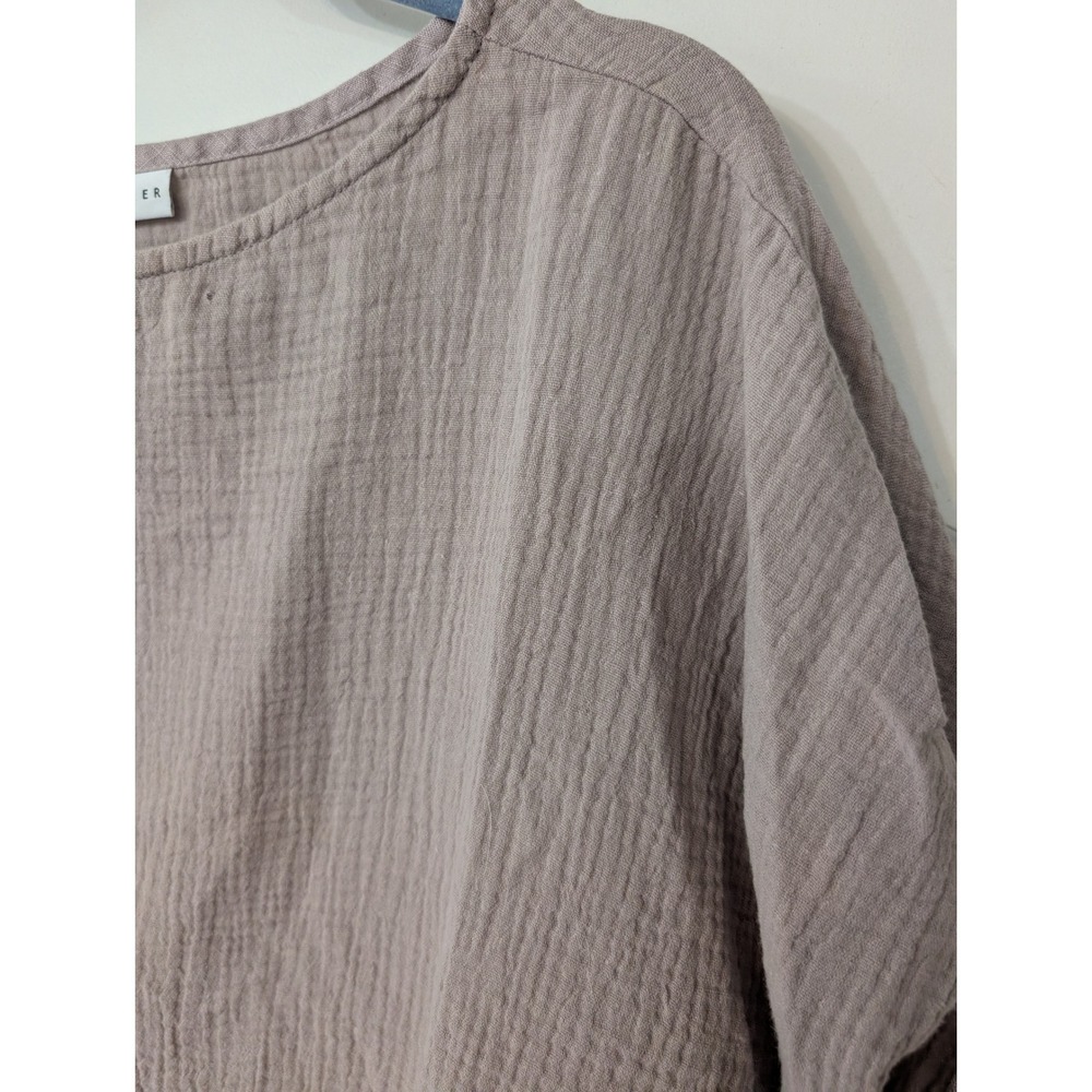 Bryn Walker Womens XS Mauve Double Gauze Boxy Boat Neck Top‎ Made in USA - Picture 2 of 5